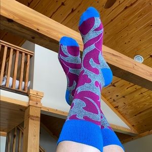 Fuchsia Blue & Gray Women’s Socks Lady Sockwear